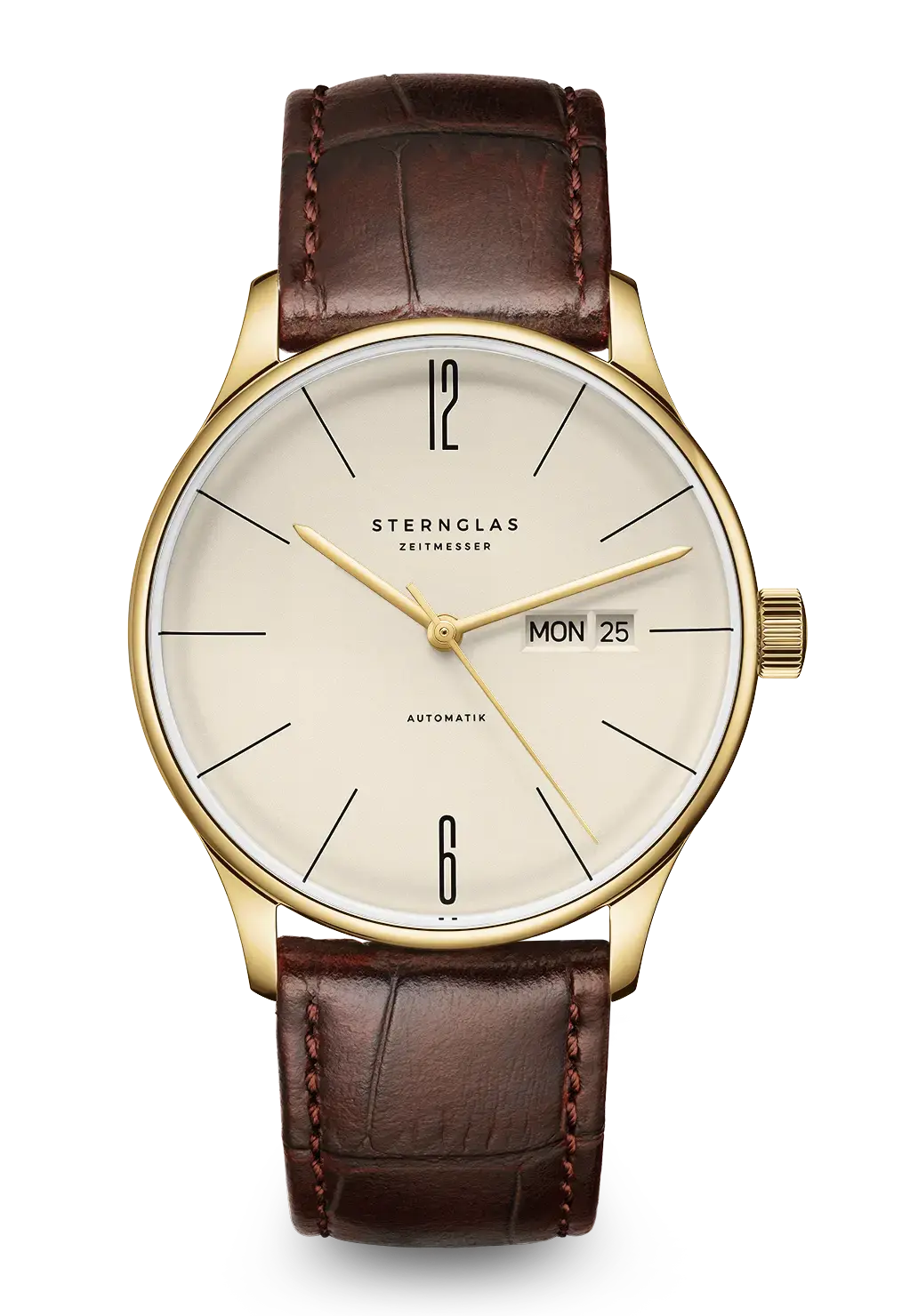 Sternglas Berlin Automatik Armbanduhr Sepia Gold • Automatikwerk • Puristisches Bauhaus-Design