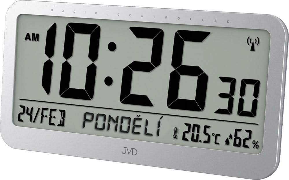 Despertador digital inalámbrico de plástico con gran pantalla LCD, indicador de temperatura y fecha