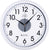 Reloj de pared con logo JVD, esfera negra y etiqueta "Light Sensor"