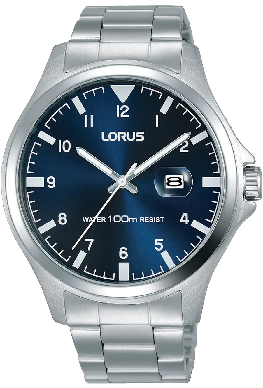 Reloj Lorus para hombre de acero inoxidable con esfera y manecillas oscuras