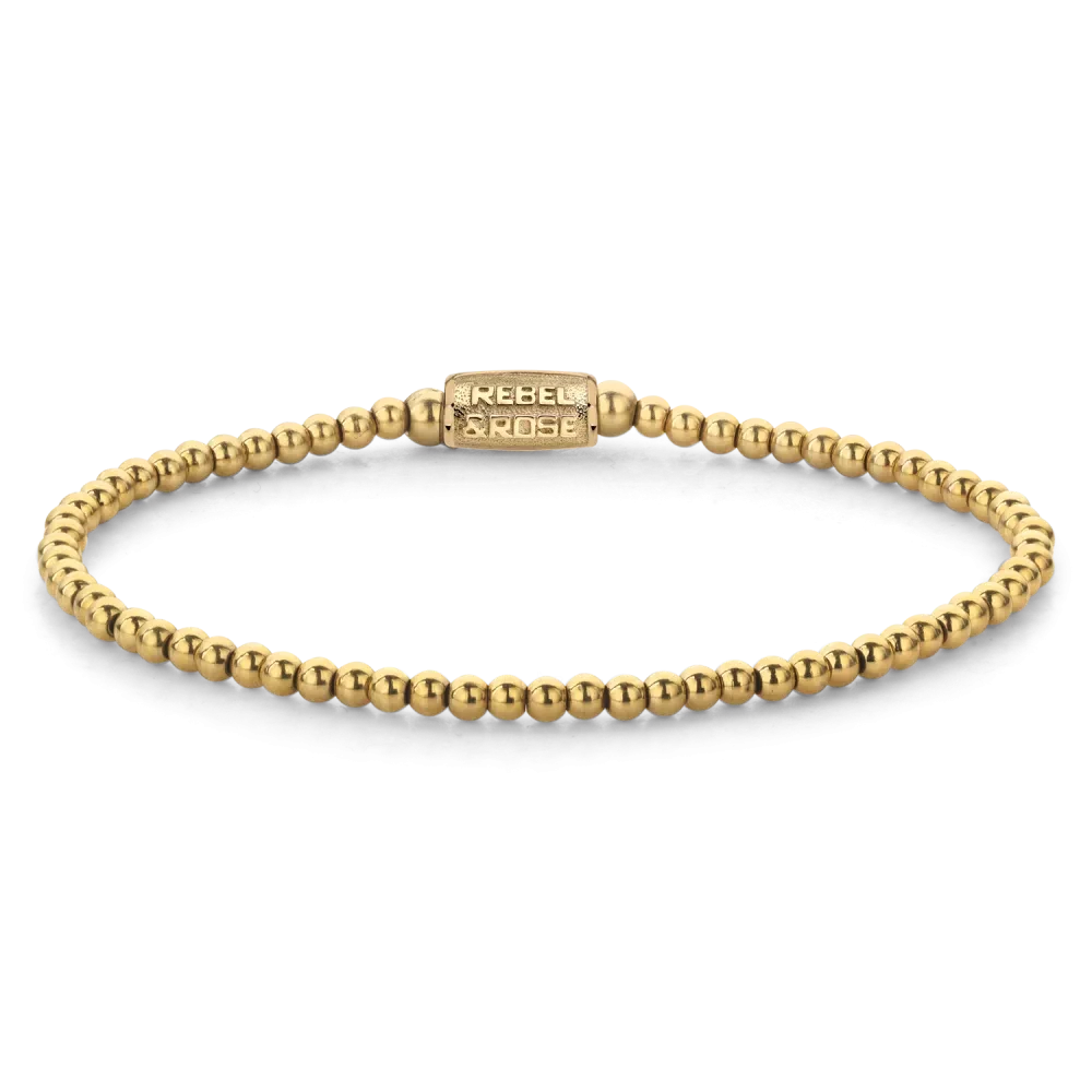 Pulsera de perlas en tono dorado con cierre de acero inoxidable, Rebel&Rose
