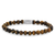 Pulsera con cuentas de ojo de tigre y cierre de acero inoxidable con logo Rebel&Rose