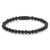 Pulsera con cuentas de piedra natural negra (6 mm) y cierre de acero inoxidable negro