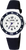 Lorus Reloj infantil con correa textil azul oscuro, bisel blanco y esfera azul