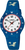 Reloj infantil con correa azul y estampado de dinosaurios, esfera redonda blanca