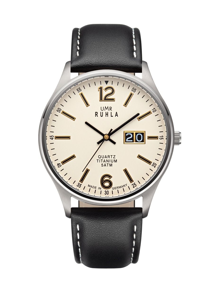 UMR Ruhla RUHLA-Classic RCL17078 Herren Armbanduhr Beige • Saphirglas • Titangehäuse matt
