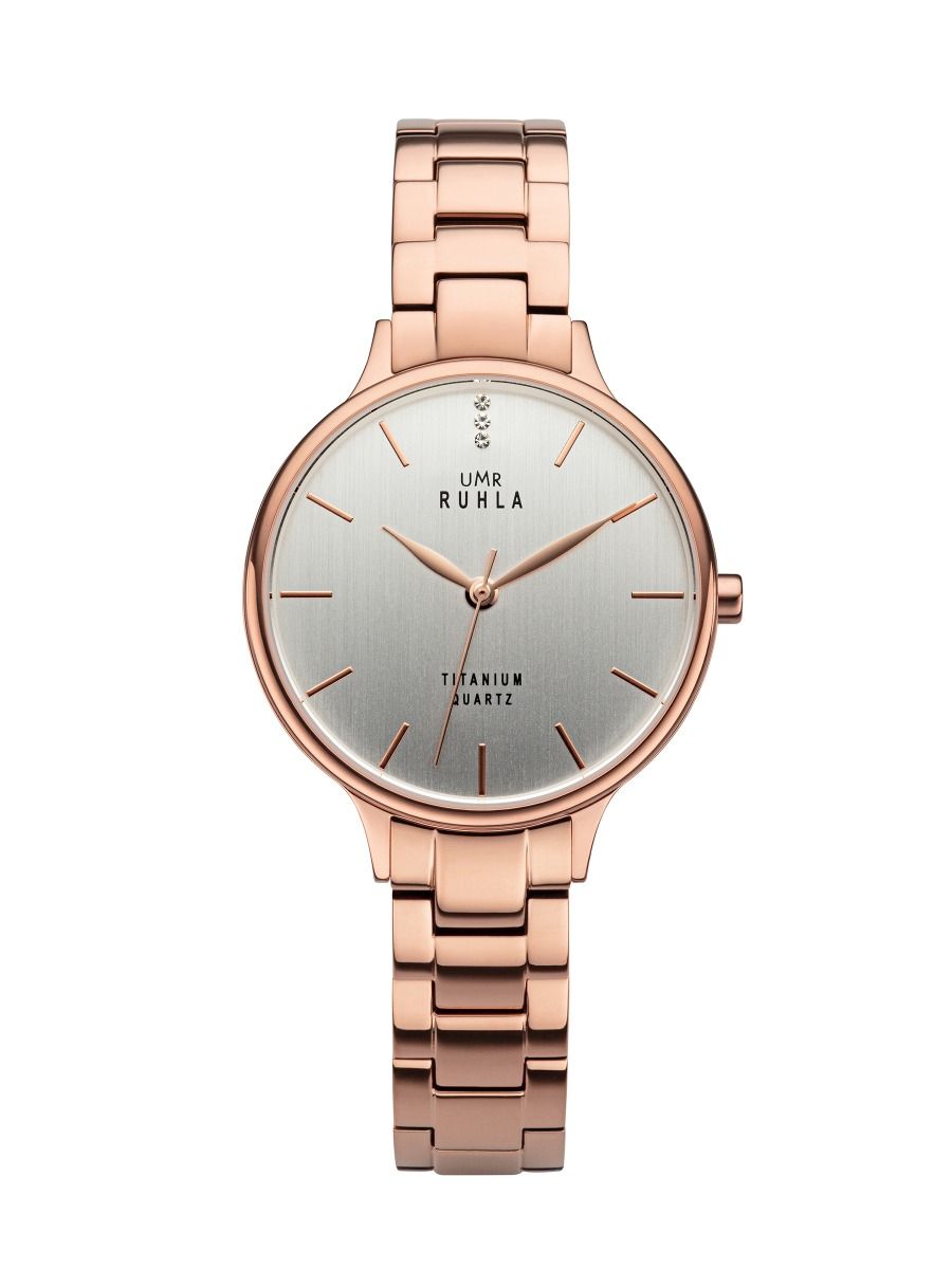 UMR Ruhla RUHLA-Style RS40472 Damen Armbanduhr Gold • Titangehäuse IP-gold • Miyota GL30 Quarzwerk