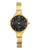 UMR Ruhla RUHLA-Style RS42444 Armbanduhr Schwarz-Gold • Titan-Halbspangenband • Swarovski Steinchen