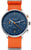 Reloj de hombre Sternglas con esfera azul, correa textil naranja y ventana de fecha
