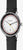 Reloj para hombre con correa de cuero negra, esfera blanca y bisel rojo/blanco.
