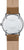 Fondo de reloj Sternglas para hombre con correa de cuero marrón y caja de acero inoxidable plateado