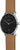 Reloj de pulsera para hombre STERNGLAS con esfera negra y correa de cuero marrón, vista lateral