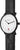 Reloj de hombre con correa de cuero negra, esfera blanca y corona lateral