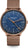 Reloj Sternglas para hombre con esfera azul, bisel en oro rosa y correa de malla metálica