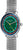 Pulsera de hombre con esfera verde, fecha a las 6 en punto y brazalete de metal plateado