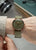 Reloj Sternglas para hombre en la muñeca, esfera verde oliva y correa textil verde oliva