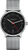 Reloj de hombre con esfera negra y pulsera de metal plateado tipo malla