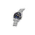 Seiko 5 Sports Reloj Automático para Hombre, vista lateral: esfera azul, correa de acero.