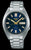 Reloj automático Seiko 5 Sports para hombre: esfera azul, fecha, correa de acero.