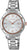 Casio SHEEN Reloj de Mujer: pulsera de acero inoxidable plateada, esfera redonda, manecillas color oro rosa