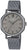 "Reloj de mujer con pulsera milanesa plateada, esfera redonda gris, fecha"