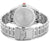 Vista trasera de reloj para hombre con tapa de caja y logo suizo, pulsera de metal con cierre desplegable