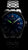 Pulsera de hombre: correa de acero inoxidable negra, esfera azul, indicador de fecha 28/3