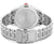 Pulsera de reloj para hombre, vista trasera: correa de acero inoxidable plateada con cierre y fondo de caja