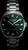 Pulsera de hombre negra con esfera verde, índices y ventana de fecha