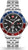 Pulsera de hombre Swiss Military con correa de metal plateado, esfera negra y bisel azul