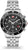 Pulsera de acero inoxidable para hombre, esfera negra con subesferas de cronógrafo y fecha