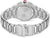 Pulsera de acero inoxidable plateado con cierre y fondo de caja redondo en la parte posterior