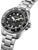 Reloj Seiko Prospex para hombre, vista lateral con brazalete de acero, bisel de buceo negro