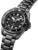 Pulsera de hombre con esfera negra, bisel negro y brazalete plateado