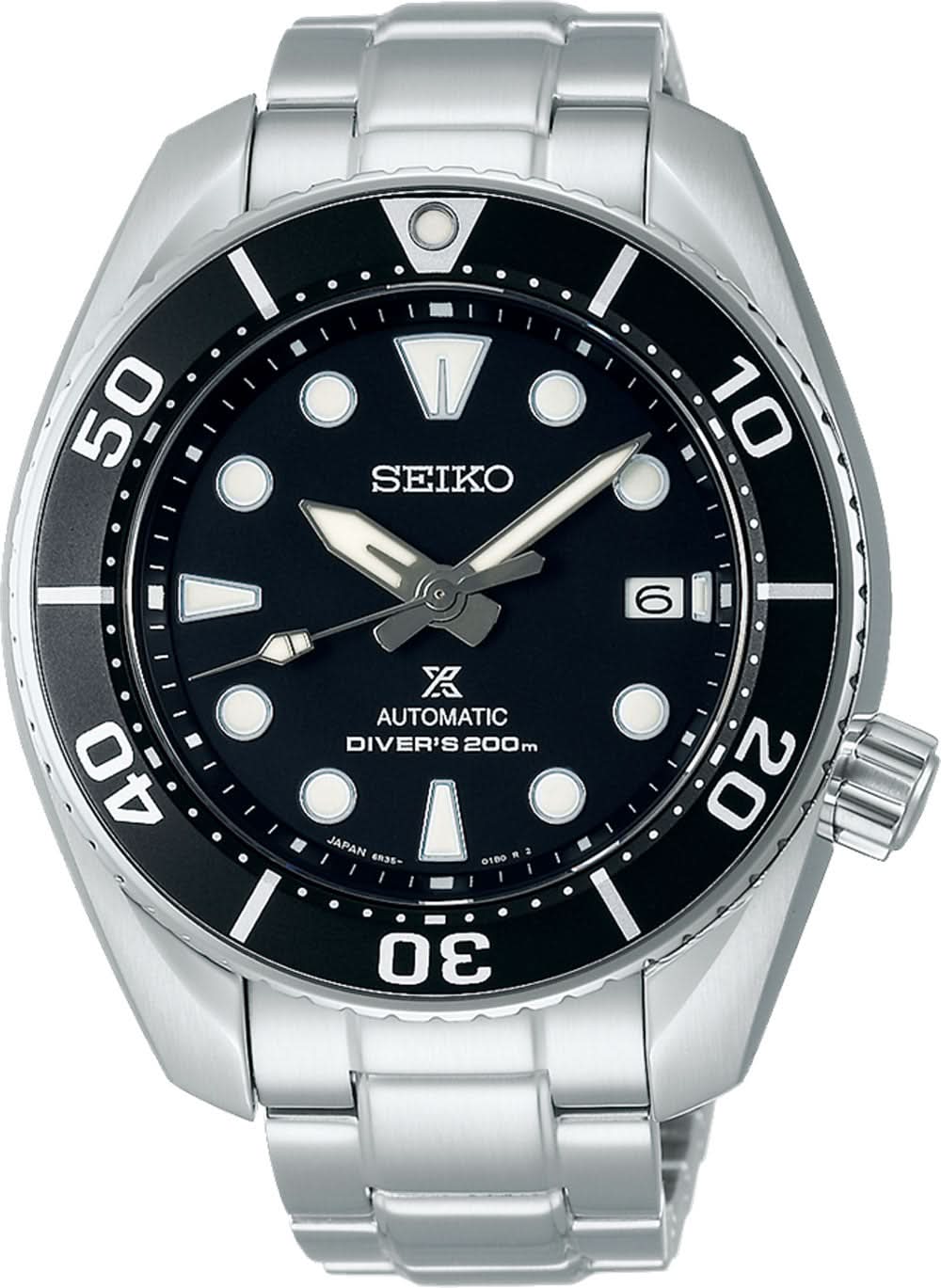 Pulsera de acero inoxidable plateado para hombre con esfera negra y bisel giratorio