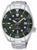 Pulsera de hombre con esfera verde, bisel negro y brazalete de acero inoxidable
