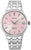 Reloj Seiko Presage para mujer con esfera rosa, ventana de fecha y brazalete de acero inoxidable