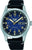 Pulsera Seiko 5 Sports para hombre con correa de cuero negra, esfera negra y visualización de fecha