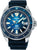 Reloj de buceo para hombre con esfera azul, cristal de zafiro y correa de caucho negra