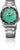 Reloj deportivo automático con esfera verde, correa de acero inoxidable, bisel negro, visualización de fecha MON 6