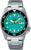 Seiko 5 Sports reloj con esfera verde, correa de acero inoxidable, bisel negro, LUN 6