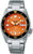 Reloj automático Seiko 5 Sports con esfera naranja y correa de acero inoxidable