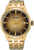 Pulsera de hombre con correa de acero inoxidable en tono dorado y esfera redonda dorada, fecha a las 6.