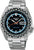Reloj de pulsera Seiko para hombre: acero inoxidable, esfera azul oscuro, bisel con patrón, fecha LUN.