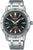 Reloj Seiko para hombre con esfera negra y pulsera de acero inoxidable plateado