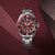 Seiko 5 Sports Reloj para hombre con esfera roja, Diver 200 m, correa de acero inoxidable