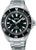 Reloj SEIKO para hombre con correa de acero inoxidable, esfera negra y bisel de buceo