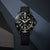Reloj de pulsera para hombre Seiko diseño de buceo: esfera negra, bisel negro, correa de silicona