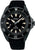 Pulsera Seiko para hombre con esfera negra, caja negra y correa de silicona