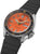 Seiko 5 Sports Reloj para hombre, esfera naranja, correa de silicona negra, vista lateral